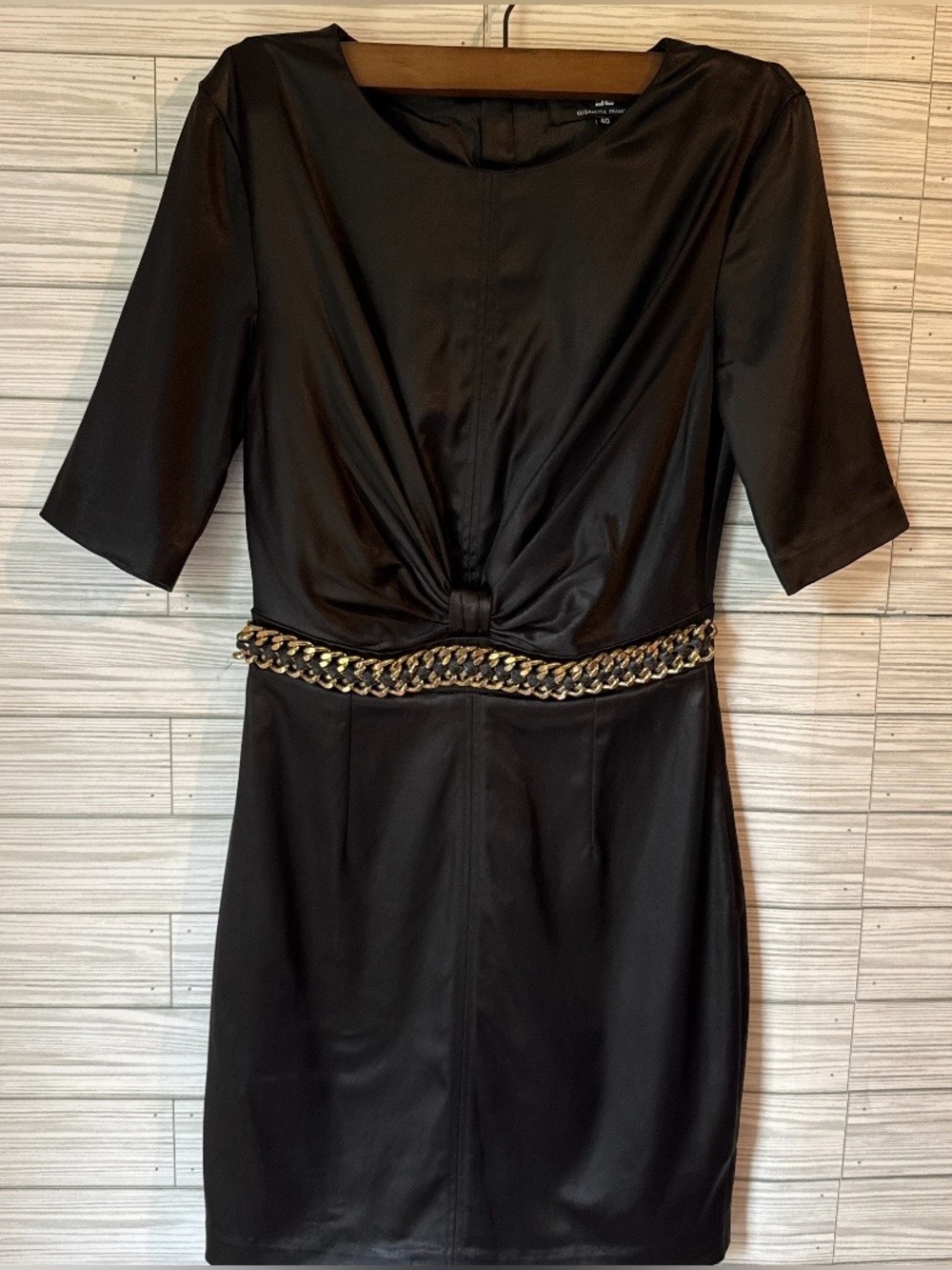 ELISABETTA FRANCHI Mini Dress with Gold Chain Waist